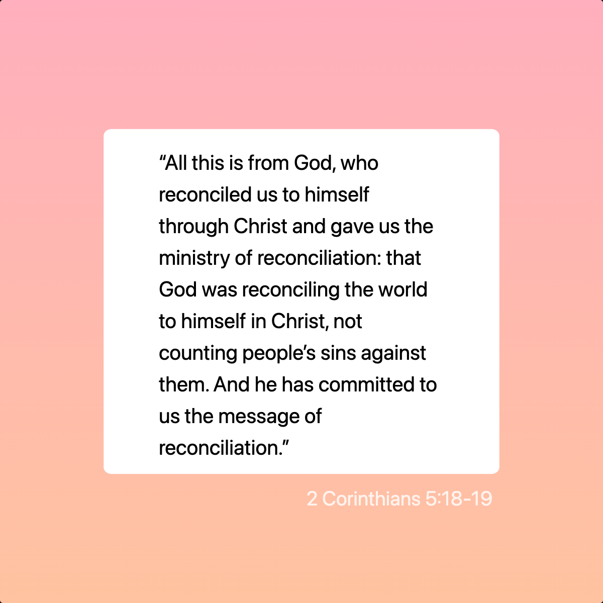 2 Corinthians 5:18-19