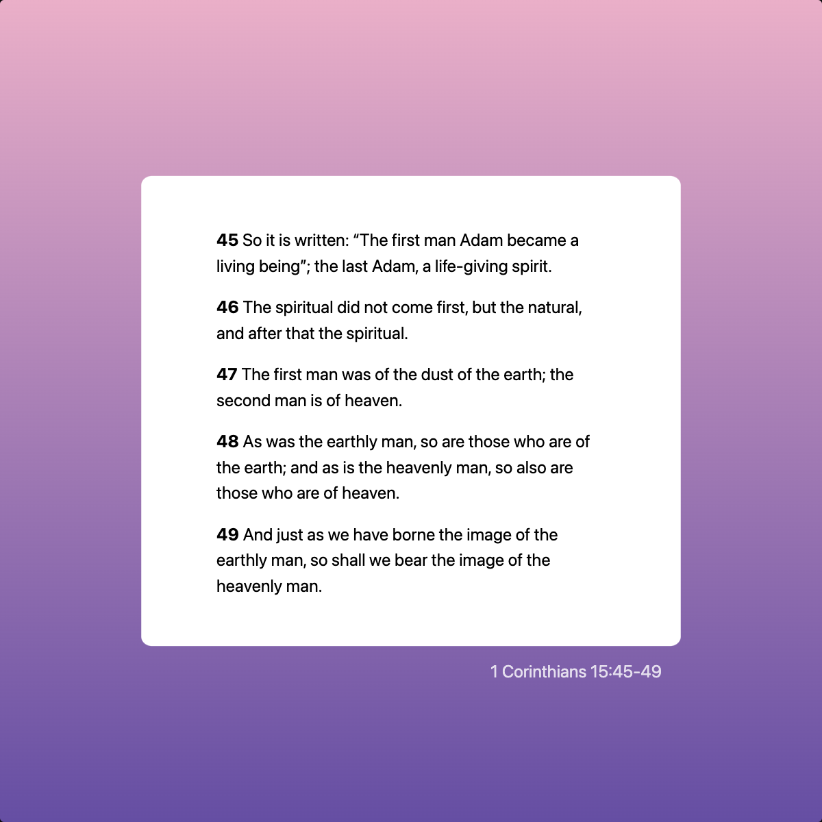 1 Corinthians 15:45-49