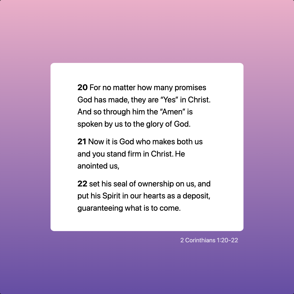 2 Corinthians 1:20-22